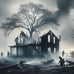 alt_text: "House engulfed in flames, smoke billows, emergency responders on scene in Jefferson County."