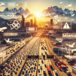 alt_text: Airplanes lined up on a crowded tarmac under cloudy skies at Burbank Airport.