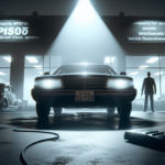 alt_text: "Banner headline: Dealer Scandal Shocks Mercedes Owners with anxious crowd and luxury cars."