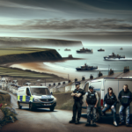 alt_text: Newspaper headline reads "North Devon News: Cocaine Network Exposed" with related images.