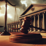 alt_text: A courtroom scene with a judge and lawyers in Barbour County, signifying justice under scrutiny.