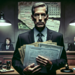 alt_text: Courtroom scene with a judge, lawyers, and a billion-dollar contract on trial.