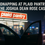 "alt_text": "Dimly lit parking lot scene with a person stealing valuables from a parked car."